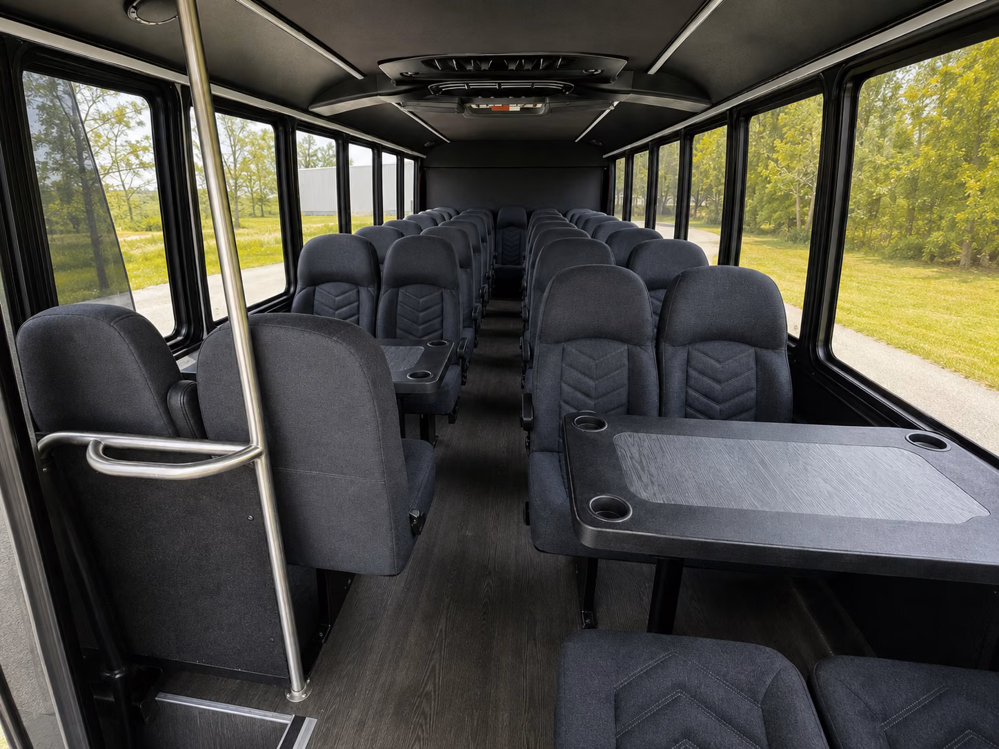 broken arrow 15 passenger minibus inside