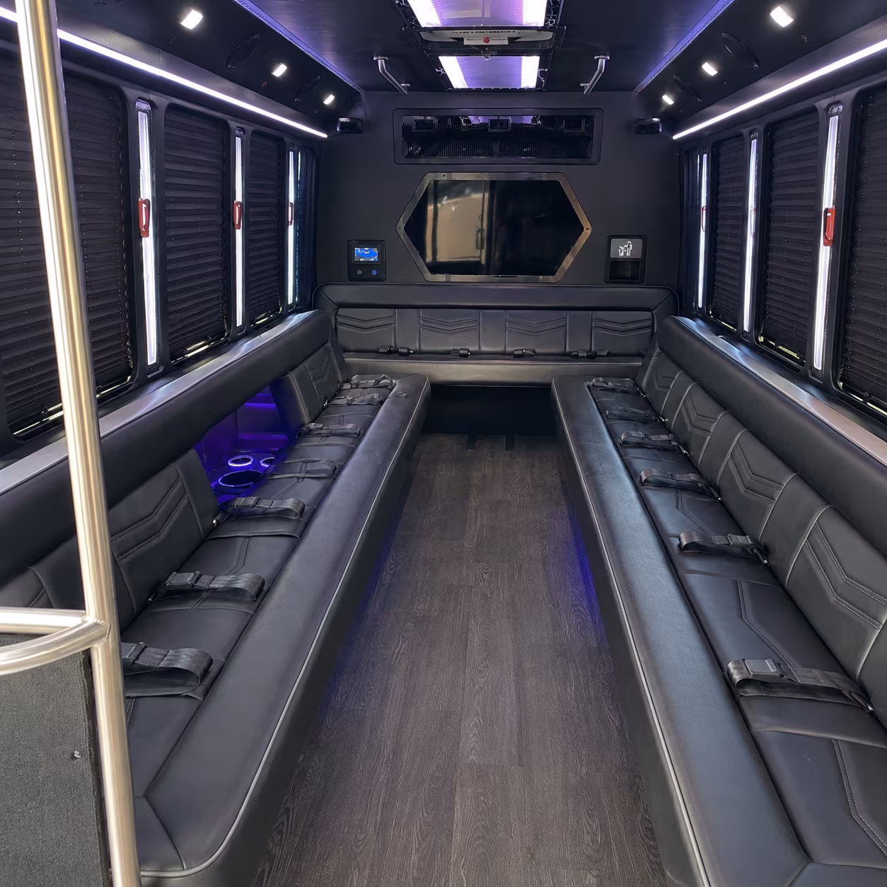 broken arrow 18 passenger party bus interior