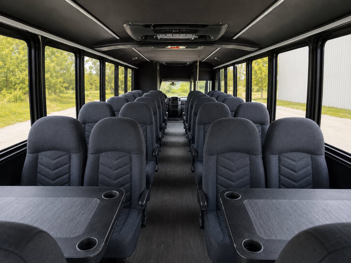 broken arrow 20 passenger minibus inside