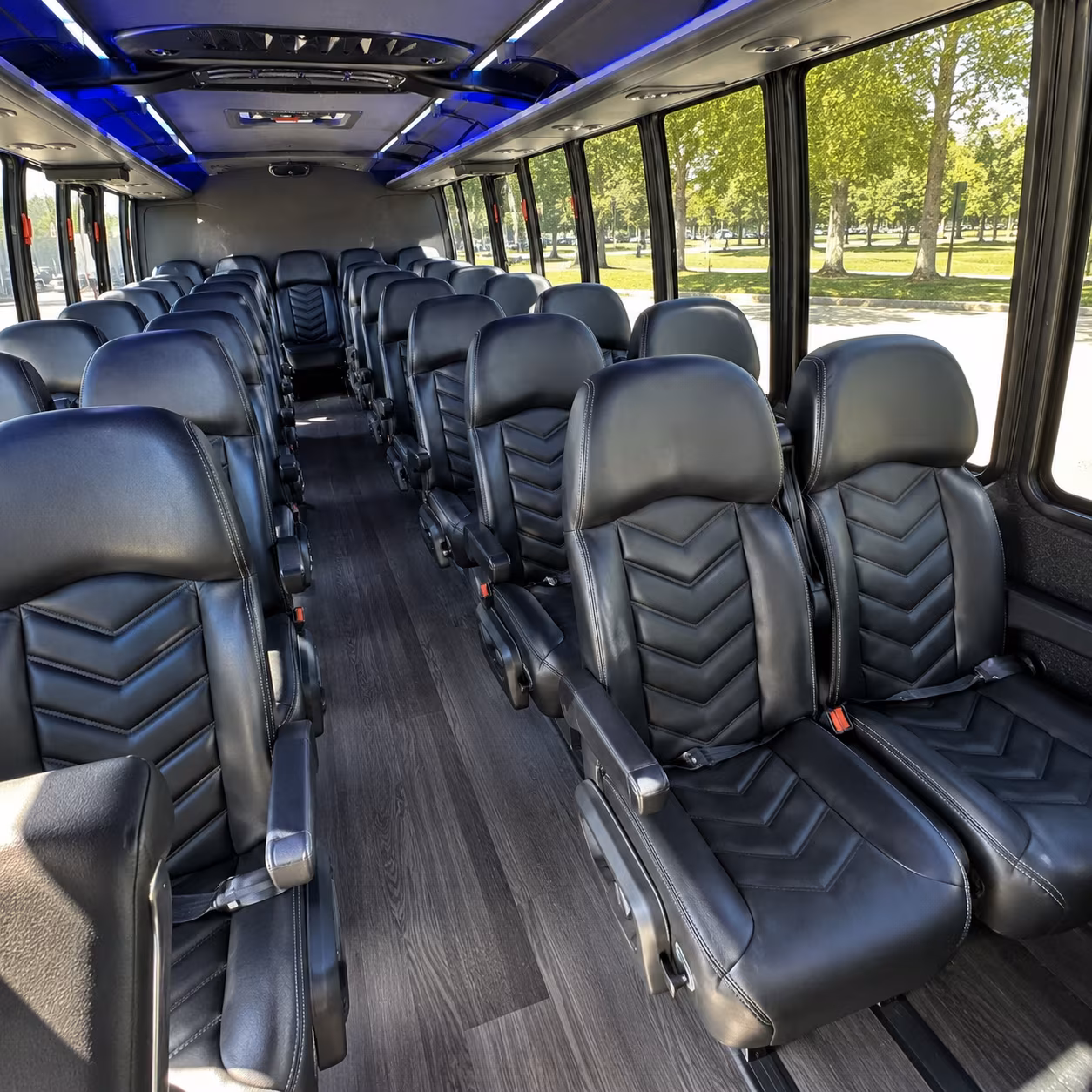 broken arrow 35 passenger minibus inside