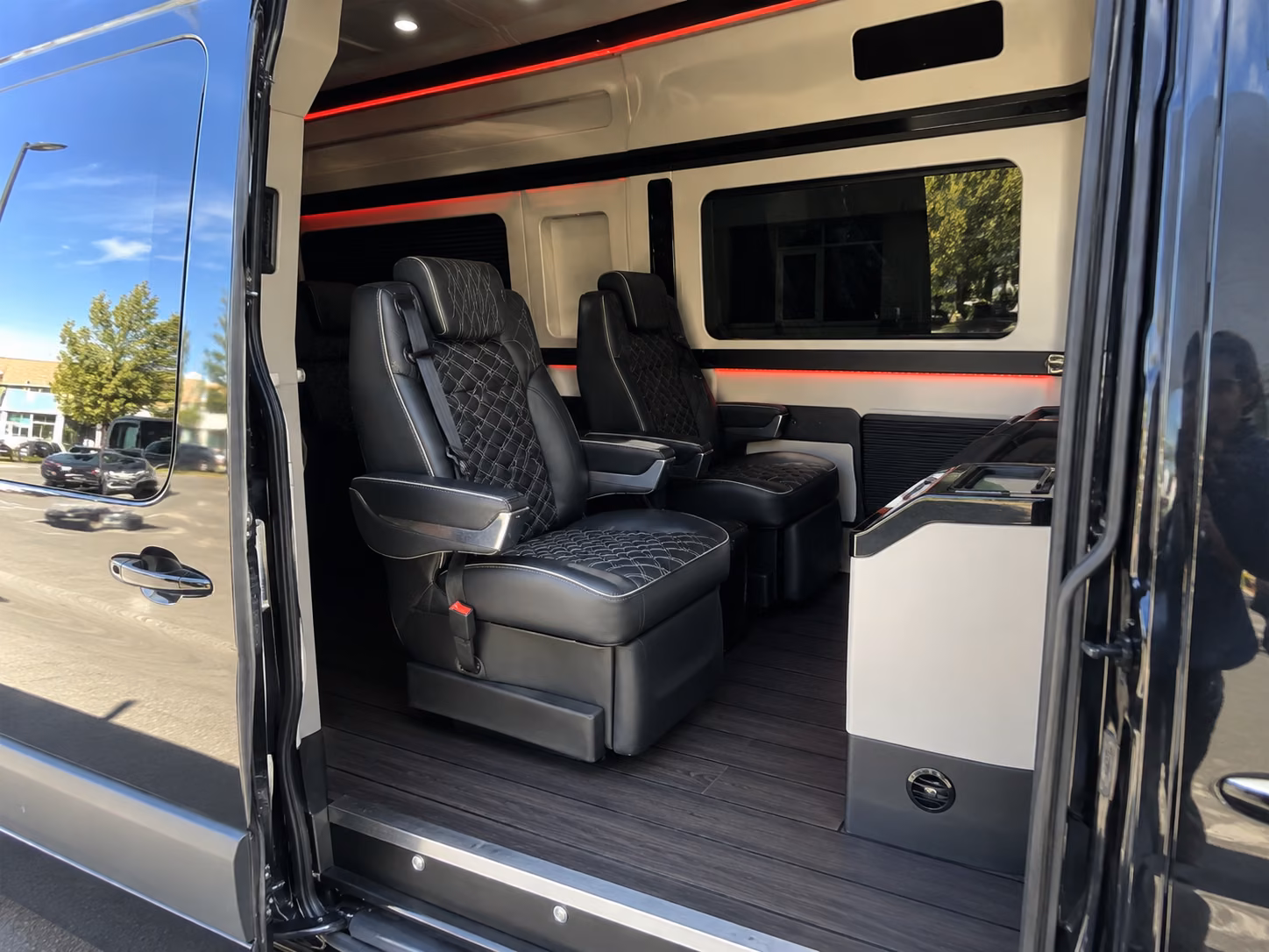 broken arrow sprinter van with driver interior